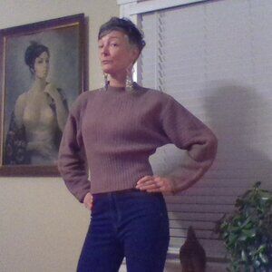 Hippie Rose Lavender Balloon Sleeve Sweater